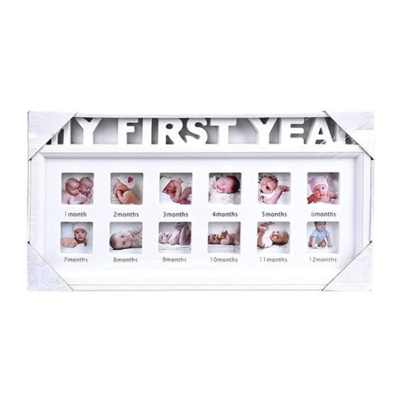 Baby Keepsake Picture Frames My First Year Personalized Photo Frame , White - Picture 5 of 7